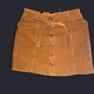 American Eagle Outfitters Corduroy Button-Front Skirt in Brown